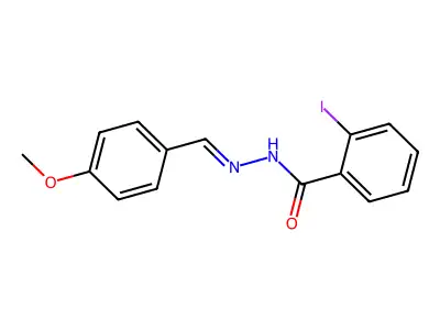 2-iodo-N-[(4-methoxyphenyl)methylideneamino]benzamide structure