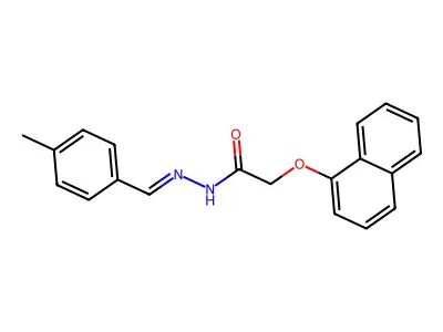 N-[(4-methylphenyl)methylideneamino]-2-naphthalen-1-yloxyacetamide structure