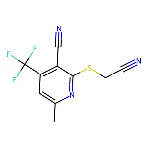 2-(Cyanomethylsulfanyl)-6-methyl-4-(trifluoromethyl)pyridine-3-carbonitrile structure