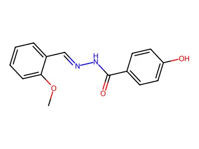 4-hydroxy-N-[(2-methoxyphenyl)methylideneamino]benzamide structure