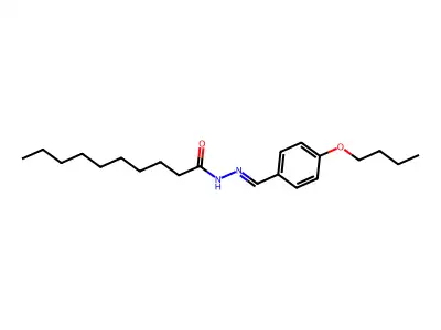 N-[(4-butoxyphenyl)methylideneamino]decanamide structure