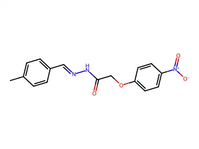 N-[(4-methylphenyl)methylideneamino]-2-(4-nitrophenoxy)acetamide structure