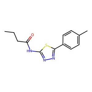 N-[5-(4-methylphenyl)-1,3,4-thiadiazol-2-yl]butanamide structure