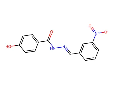 4-hydroxy-N-[(3-nitrophenyl)methylideneamino]benzamide structure