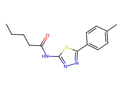 N-[5-(4-methylphenyl)-1,3,4-thiadiazol-2-yl]pentanamide structure