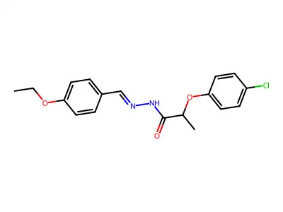 2-(4-chlorophenoxy)-N-[(4-ethoxyphenyl)methylideneamino]propanamide structure