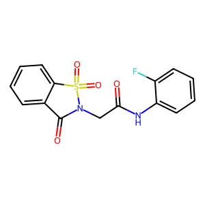 2-(1,1-dioxido-3-oxobenzo[d]isothiazol-2(3H)-yl)-N-(2-fluorophenyl)acetamide structure