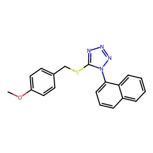 5-[(4-Methoxyphenyl)methylsulfanyl]-1-naphthalen-1-yltetrazole structure