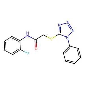 N-(2-fluorophenyl)-2-[(1-phenyl-1H-tetrazol-5-yl)sulfanyl]acetamide structure