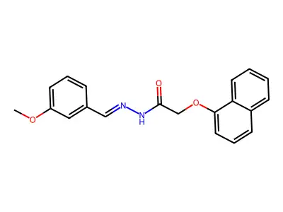 N-[(3-methoxyphenyl)methylideneamino]-2-naphthalen-1-yloxyacetamide structure