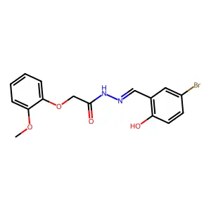 2-(2-Methoxyphenoxy)acetic acid 2-((5-bromo-2-hydroxyphenyl)methylene)hydrazide structure