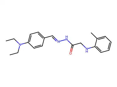 N-[[4-(diethylamino)phenyl]methylideneamino]-2-(2-methylanilino)acetamide structure