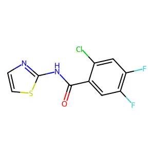 2-chloro-4,5-difluoro-N-(1,3-thiazol-2-yl)benzamide structure