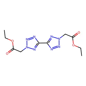 Ethyl 2-[5-[2-(2-ethoxy-2-oxoethyl)tetrazol-5-yl]tetrazol-2-yl]acetate structure