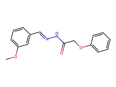 N-[(3-methoxyphenyl)methylideneamino]-2-phenoxyacetamide structure