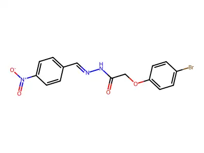 2-(4-bromophenoxy)-N-[(4-nitrophenyl)methylideneamino]acetamide structure