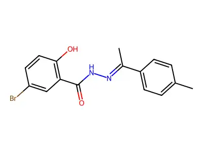 5-Bromo-2-hydroxybenzoic acid 2-[1-(4-methylphenyl)ethylidene]hydrazide structure