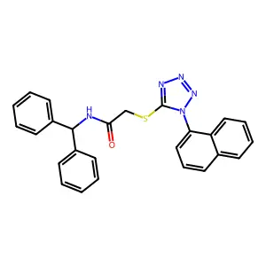 N-benzhydryl-2-(1-naphthalen-1-yltetrazol-5-yl)sulfanylacetamide structure