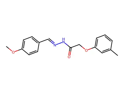 N-[(4-methoxyphenyl)methylideneamino]-2-(3-methylphenoxy)acetamide structure