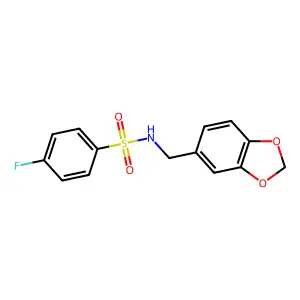 N-(1,3-Benzodioxol-5-ylmethyl)-4-fluorobenzenesulfonamide structure