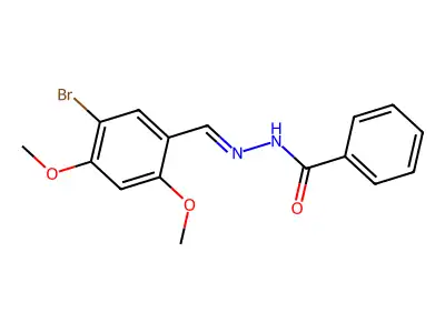 N-[(5-bromo-2,4-dimethoxyphenyl)methylideneamino]benzamide structure