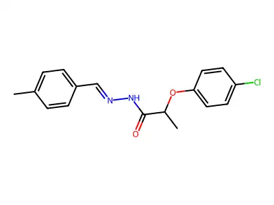 2-(4-chlorophenoxy)-N-[(4-methylphenyl)methylideneamino]propanamide structure