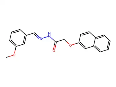 N-[(3-methoxyphenyl)methylideneamino]-2-naphthalen-2-yloxyacetamide structure