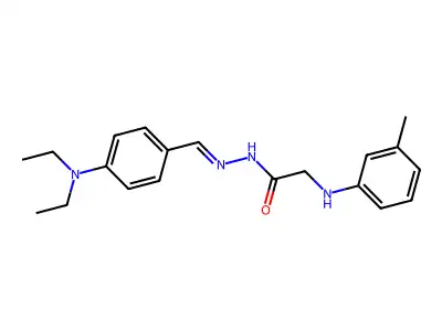 N-[[4-(diethylamino)phenyl]methylideneamino]-2-(3-methylanilino)acetamide structure