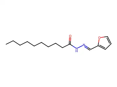 N-(furan-2-ylmethylideneamino)decanamide structure