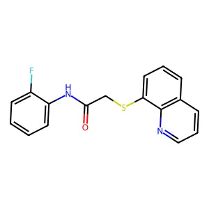 N-(2-fluorophenyl)-2-quinolin-8-ylsulfanylacetamide structure