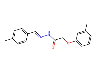 2-(3-methylphenoxy)-N-[(4-methylphenyl)methylideneamino]acetamide structure