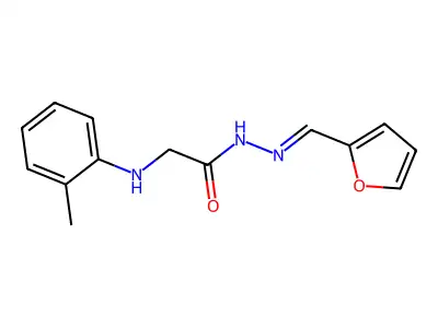 N-(furan-2-ylmethylideneamino)-2-(2-methylanilino)acetamide structure