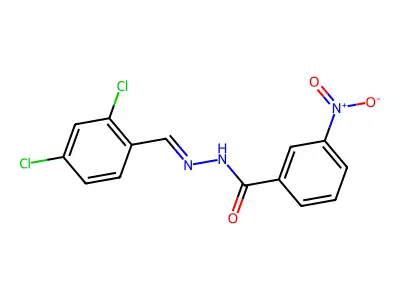 N-[(2,4-dichlorophenyl)methylideneamino]-3-nitrobenzamide structure