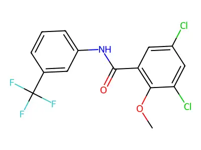 3,5-dichloro-2-methoxy-N-[3-(trifluoromethyl)phenyl]benzamide structure