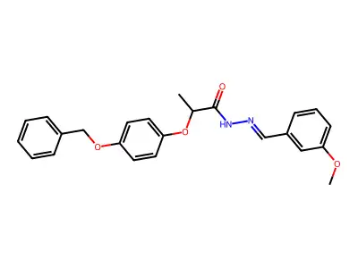 N-[(3-methoxyphenyl)methylideneamino]-2-(4-phenylmethoxyphenoxy)propanamide structure