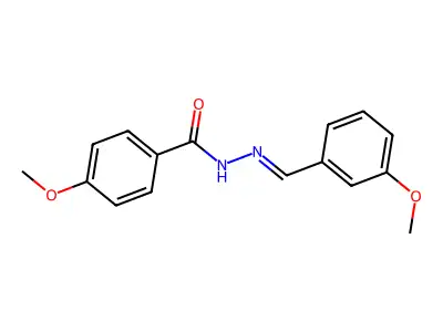 4-methoxy-N-[(3-methoxyphenyl)methylideneamino]benzamide structure