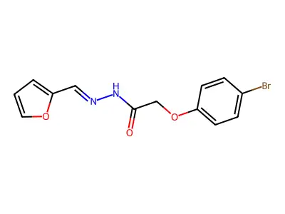 2-(4-bromophenoxy)-N-(furan-2-ylmethylideneamino)acetamide structure