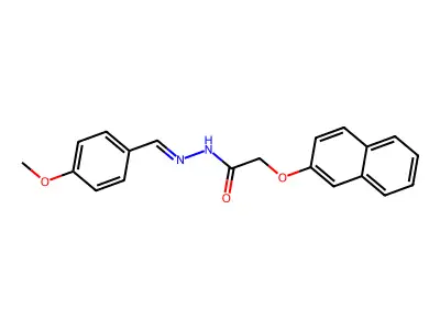 N-[(4-methoxyphenyl)methylideneamino]-2-naphthalen-2-yloxyacetamide structure