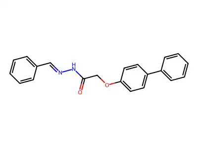N-(benzylideneamino)-2-(4-phenylphenoxy)acetamide structure