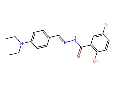 5-bromo-N-[[4-(diethylamino)phenyl]methylideneamino]-2-hydroxybenzamide structure