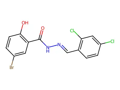 5-bromo-N-[(2,4-dichlorophenyl)methylideneamino]-2-hydroxybenzamide structure