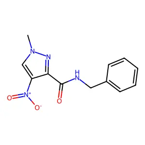 N-benzyl-1-methyl-4-nitro-1H-pyrazole-3-carboxamide structure