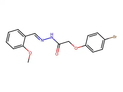 2-(4-bromophenoxy)-N-[(2-methoxyphenyl)methylideneamino]acetamide structure