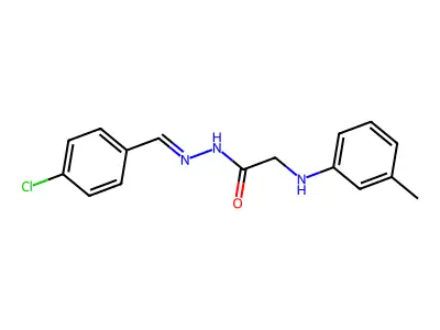 N-[(4-chlorophenyl)methylideneamino]-2-(3-methylanilino)acetamide structure