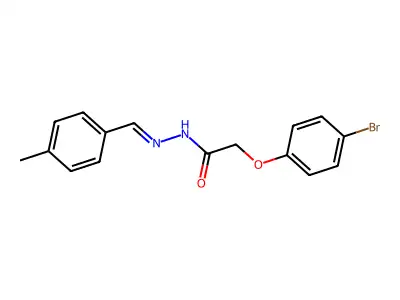 2-(4-bromophenoxy)-N-[(4-methylphenyl)methylideneamino]acetamide structure
