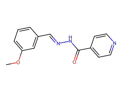 N-[(3-methoxyphenyl)methylideneamino]pyridine-4-carboxamide structure