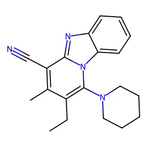 2-Ethyl-3-methyl-1-piperidin-1-ylpyrido[1,2-a]benzimidazole-4-carbonitrile structure