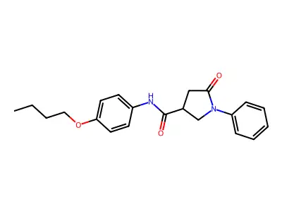 N-(4-butoxyphenyl)-5-oxo-1-phenylpyrrolidine-3-carboxamide structure