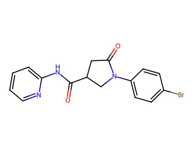 1-(4-bromophenyl)-5-oxo-N-(pyridin-2-yl)pyrrolidine-3-carboxamide structure