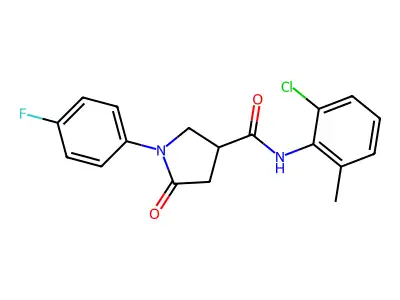 N-(2-chloro-6-methylphenyl)-1-(4-fluorophenyl)-5-oxopyrrolidine-3-carboxamide structure